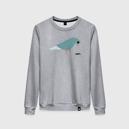 Женский свитшот Голубь и семечки / Меланж – фото 1