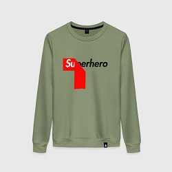 Свитшот хлопковый женский Супергерой, цвет: авокадо