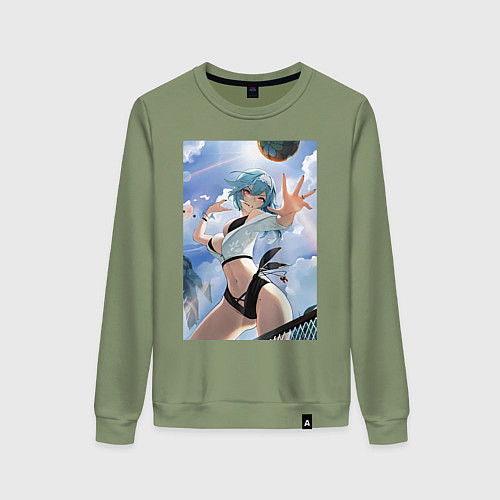 Женский свитшот Геншин Эола Лоуренс волейбол / Авокадо – фото 1