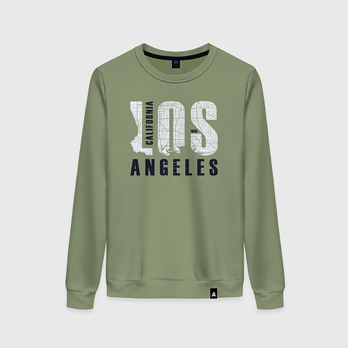 Женский свитшот Лос-Анджелес - Калифорния / Авокадо – фото 1