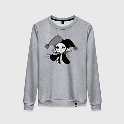 Свитшот хлопковый женский Мультяшный клоун, цвет: меланж