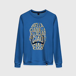 Свитшот хлопковый женский Face bella ciao, цвет: синий