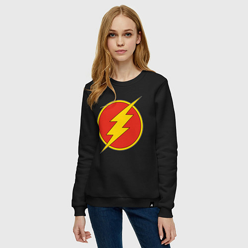 Женский свитшот Flash logo / Черный – фото 3