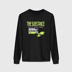Свитшот хлопковый женский Субстанция активаторная, цвет: черный