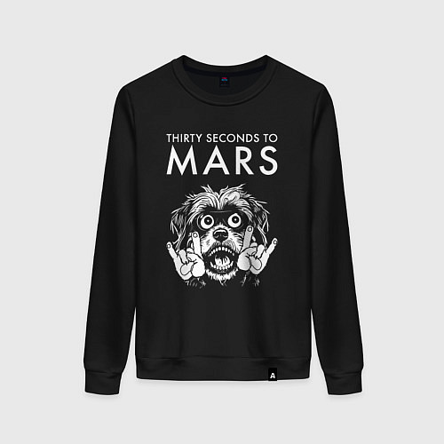 Женский свитшот Thirty Seconds to Mars rock dog / Черный – фото 1