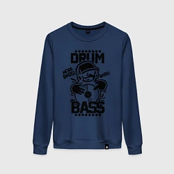 Свитшот хлопковый женский Drum n Bass: More Bass, цвет: тёмно-синий