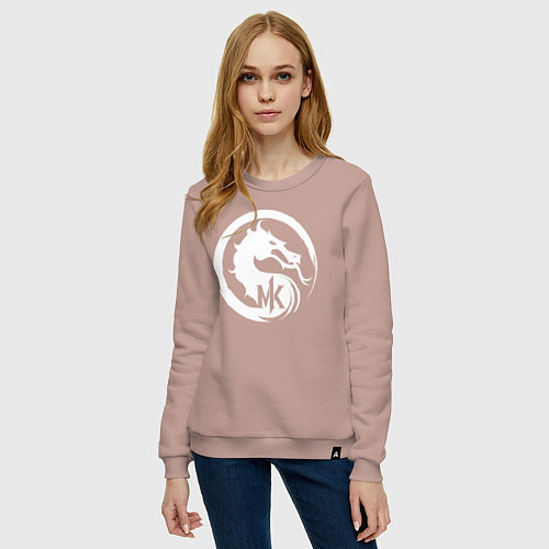 Женский свитшот Mortal kombat 1 logo / Пыльно-розовый – фото 3
