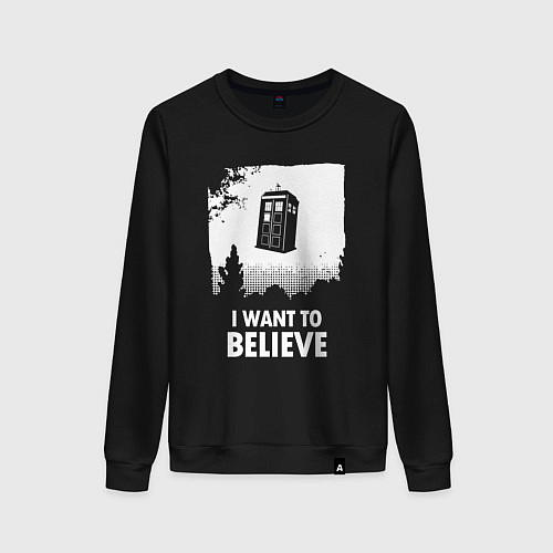 Женский свитшот Tardis believe / Черный – фото 1
