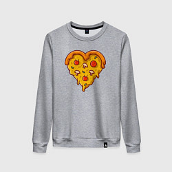 Свитшот хлопковый женский Сердечная пицца, цвет: меланж