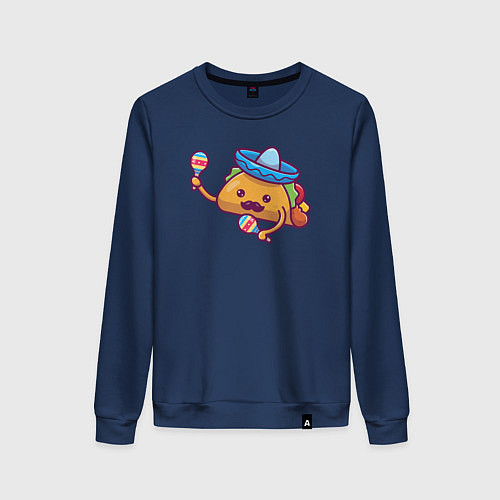 Женский свитшот Мексиканский такос / Тёмно-синий – фото 1