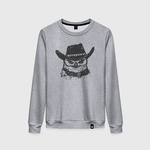 Женский свитшот Сова ковбой / Меланж – фото 1