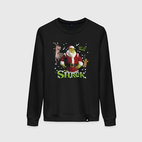 Женский свитшот Санта Шрек / Черный – фото 1