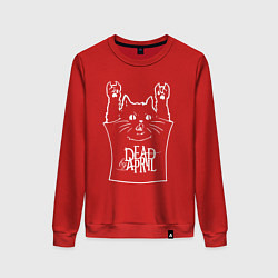 Свитшот хлопковый женский Dead by April - cat rock, цвет: красный