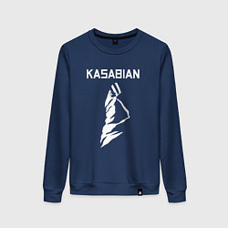 Свитшот хлопковый женский Kasabian - logo, цвет: тёмно-синий