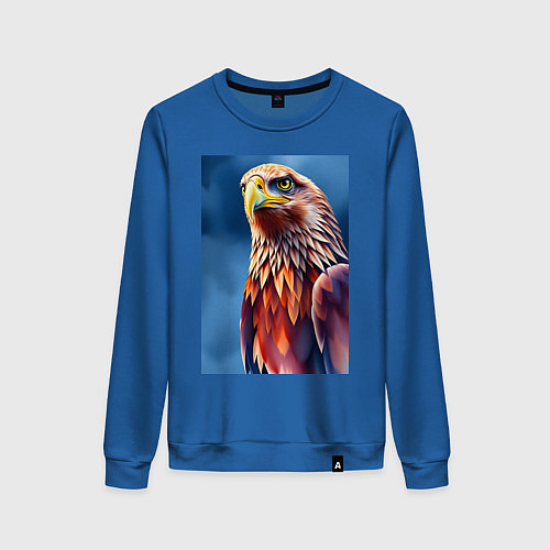 Женский свитшот Орел на синем фоне / Синий – фото 1
