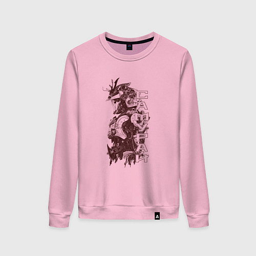 Женский свитшот Кибернетический самурай / Светло-розовый – фото 1