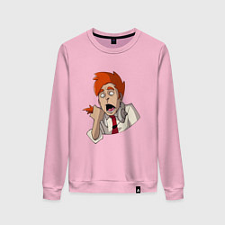 Свитшот хлопковый женский Нервный диспетчер из Каламбур: Крутое пике, цвет: светло-розовый
