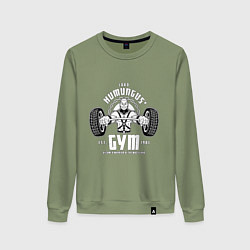 Свитшот хлопковый женский Lord humungus - gym workout, цвет: авокадо