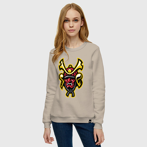 Женский свитшот Samurai face / Миндальный – фото 3