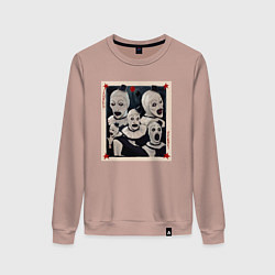 Свитшот хлопковый женский Арт джокер, цвет: пыльно-розовый