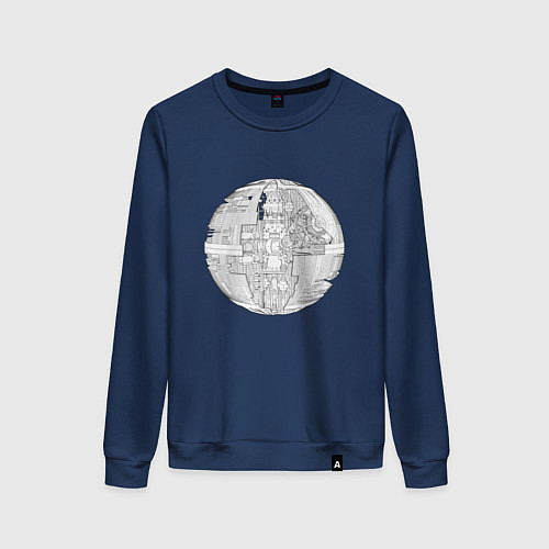 Женский свитшот Звезда смерти чертёж / Тёмно-синий – фото 1