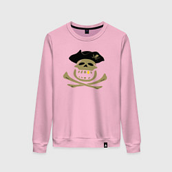 Свитшот хлопковый женский Веселый пират, цвет: светло-розовый