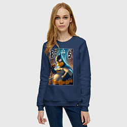 Свитшот хлопковый женский Batsimpson - ai art fantasy, цвет: тёмно-синий — фото 2