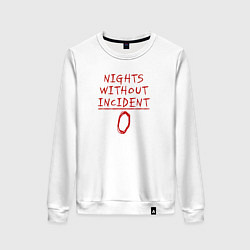 Свитшот хлопковый женский Ночи без происшествий 0, цвет: белый