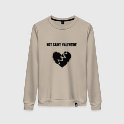 Свитшот хлопковый женский Not saint valentine, цвет: миндальный