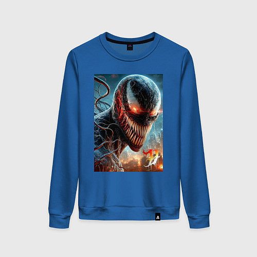 Женский свитшот Ужасный Веном - неоновое свечение / Синий – фото 1