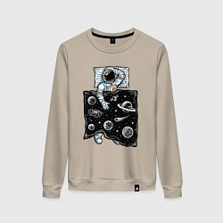 Свитшот хлопковый женский Космический сон, цвет: миндальный