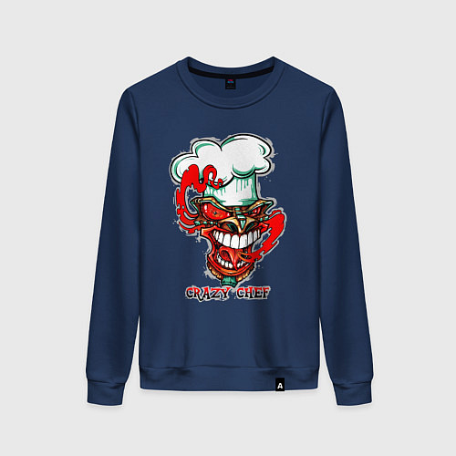 Женский свитшот Crazy chef / Тёмно-синий – фото 1