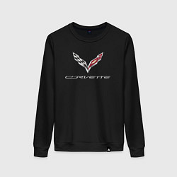 Свитшот хлопковый женский Chevrolet Corvette - racing team, цвет: черный