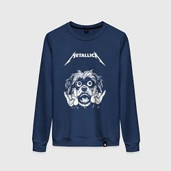 Свитшот хлопковый женский Metallica rock dog, цвет: тёмно-синий