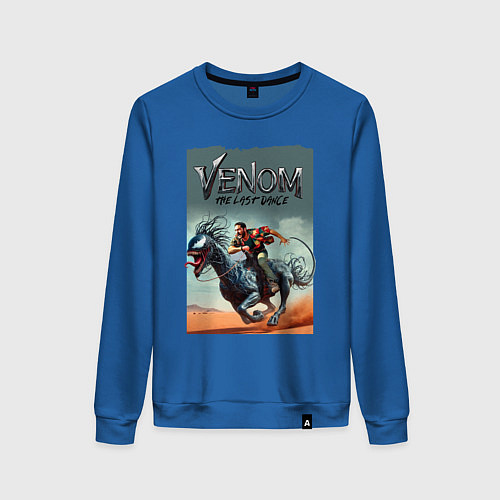 Женский свитшот Venom the last dance - Eddie rides on a symbiote h / Синий – фото 1