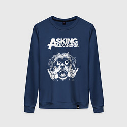 Свитшот хлопковый женский Asking Alexandria rock dog, цвет: тёмно-синий