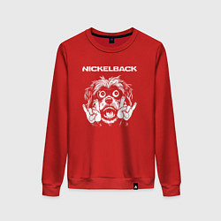Свитшот хлопковый женский Nickelback rock dog, цвет: красный