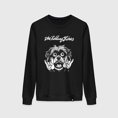 Женский свитшот Rolling Stones rock dog / Черный – фото 1