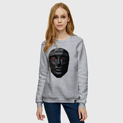 Свитшот хлопковый женский Маска босса, цвет: меланж — фото 2