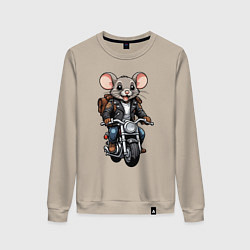 Свитшот хлопковый женский Biker mice, цвет: миндальный