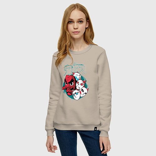 Женский свитшот Клинок рассекающий демонов Урокодаки / Миндальный – фото 3