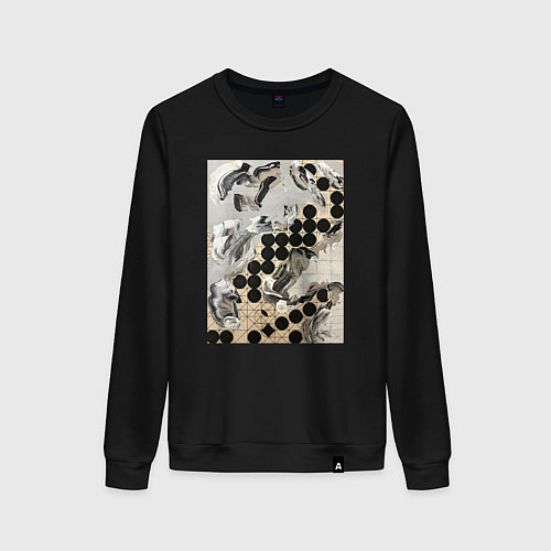 Женский свитшот Графическая абстракция / Черный – фото 1