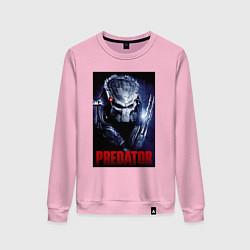Свитшот хлопковый женский Predator in the helmet, цвет: светло-розовый