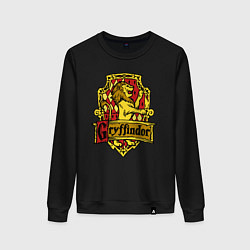 Свитшот хлопковый женский Hogwarts - gryffindor logo, цвет: черный