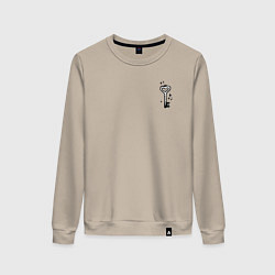 Свитшот хлопковый женский Ключик от сердца, цвет: миндальный