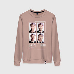 Свитшот хлопковый женский Hoseok bts 4cut, цвет: пыльно-розовый