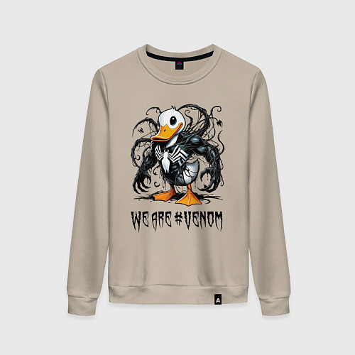 Женский свитшот Venom-Duck - meme / Миндальный – фото 1