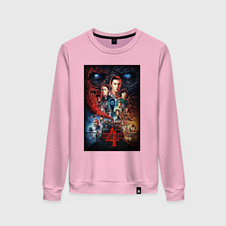 Свитшот хлопковый женский Stranger Things 4, цвет: светло-розовый