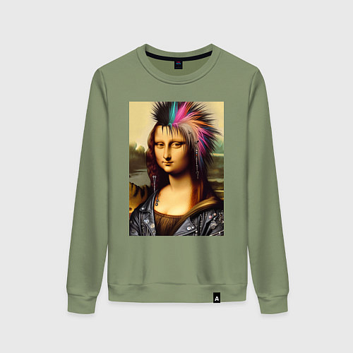 Женский свитшот Mona Lisa - punks not dead / Авокадо – фото 1