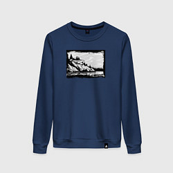 Свитшот хлопковый женский Дикие тропы и оффроад, цвет: тёмно-синий